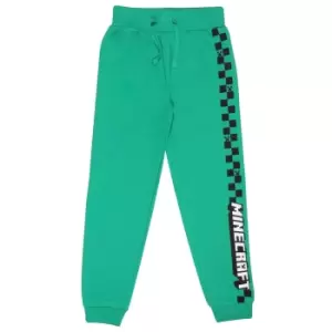 Image of Minecraft Boys Checkerboard Creeper Jogging Bottoms (5-6 Years) (Green)