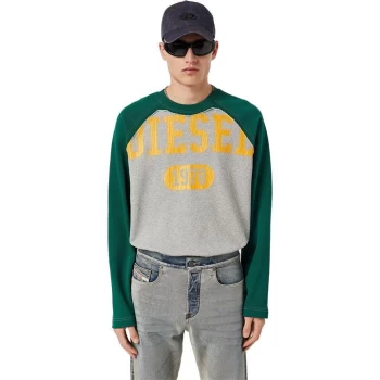 Image of Diesel 1978 Raglan Crewneck Sweatshirt - Green