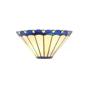 Image of Tiffany Wall Lamp, 2 x E14, Blue, Crystal - Luminosa Lighting