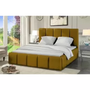 Image of Lurita Bed Single Plush Velvet Mustard