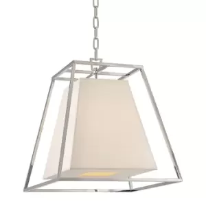Image of Kyle 4 Light Pendant Brass, Faux Silk