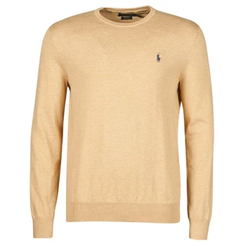 Image of Polo Ralph Lauren PULL COL ROND AJUSTE EN COTON PIMA LOGO PONY PLAYER mens Sweater in Brown - Sizes EU XXL,EU S,EU M,EU L,EU XL