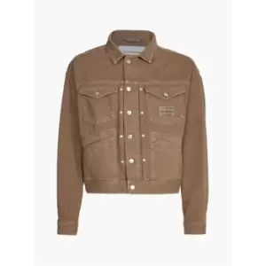 Image of Calvin Klein Jeans Boxy Ovszd Archive Denim Jacket - Brown