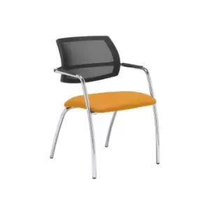 Image of Dams MTO Tuba Chrome 4 Leg Frame Conference Chair with Half Mesh Back - Costa Bl