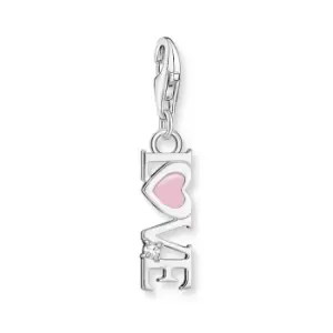 Image of THOMAS SABO Silver Pink Heart Love Charm