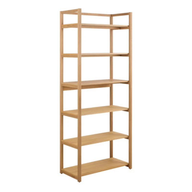 Image of Furniture To Go Ludza Rectangular Bookcase With 6 Shelves In Oak