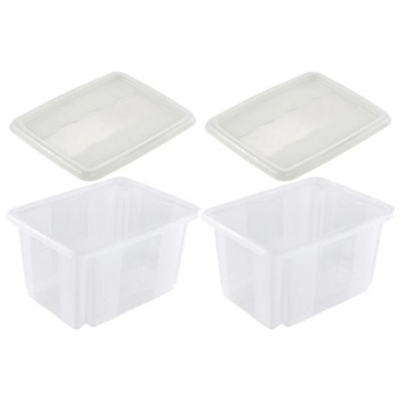 Image of Keeeper Set of 2 Storage Box 15 Litre with Lid Turn Around Stacking System Clear unisex