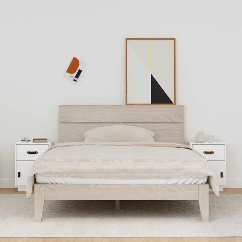 Image of VIDAXL Bedside Cabinets 2 pcs White 40x34x55cm Solid Wood Pine Vidaxl 8720287203933