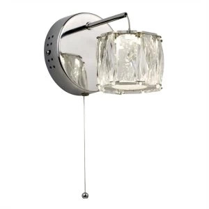 Image of Integrated LED 1 Light Wall Light Chrome, Glass