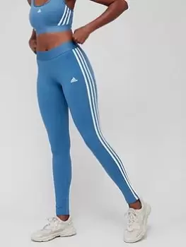 Image of adidas Essentials 3 Stripes Leggings - Blue Size S, Women