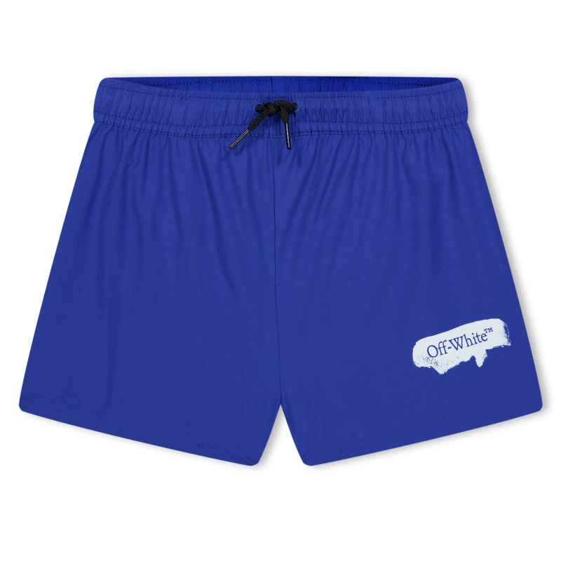Image of Off White Kids Paint Graphic Swim Shorts Blue Wht 4501 male 6Y