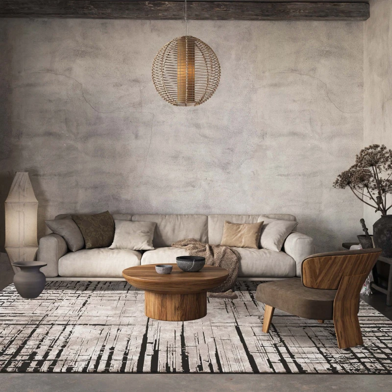 Image of Belgravia Living Room Area Rug Metallic Sheen Modern Nexus Design Mocha 200Cm X 290Cm