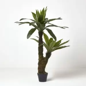 Image of Artificial Bird's Nest Fern in Pot, 120cm Tall - Green - Homescapes