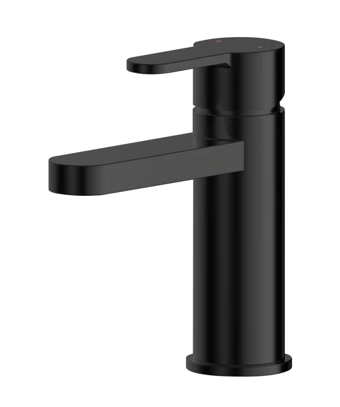 Image of Balterley Round Mono Basin Mixer Tap Push Button Waste Matt Black Black