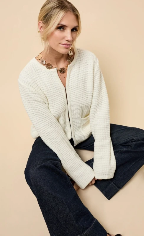 Image of Little Mistress Little Mistress Pocket Detail Cardigan Cream - Little Mistress - Size: L Cream Female L RF77301