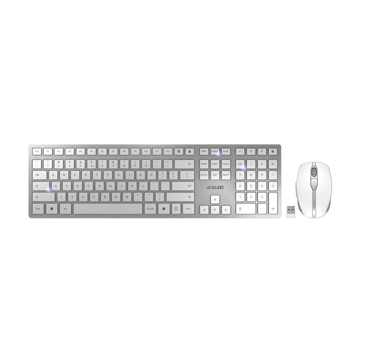 Image of Cherry CHERRY DW 9100 SLIM keyboard Mouse included Universal RF Wireless + Bluetooth QWERTY US English Silver JD-9100EU-1