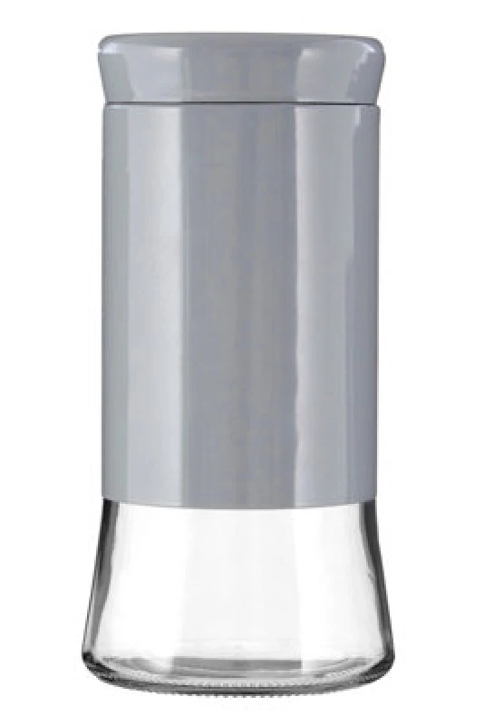 Image of Interiors by Premier Steel Wrap Glass Storage Jar - 1500ml Grey