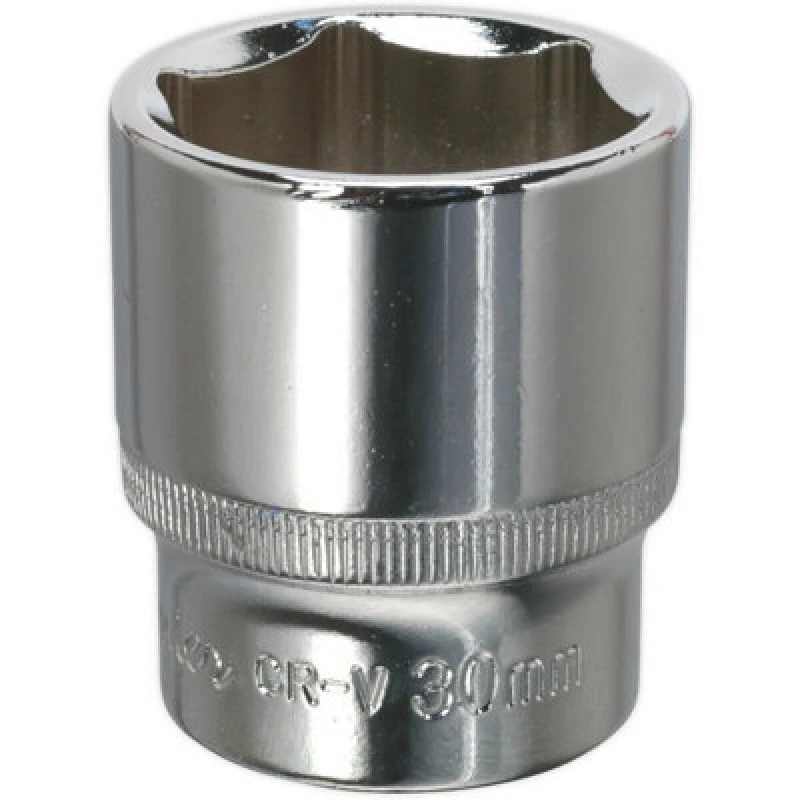 Image of Loops 30mm Forged Steel Drive Socket - 1/2" Square Drive - Polished Chrome Vanadium Metallics