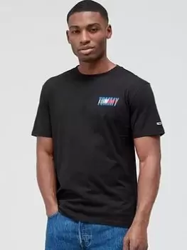 Image of Tommy Jeans Classic Graphic Signature T-Shirt - Black, Size 2XL, Men