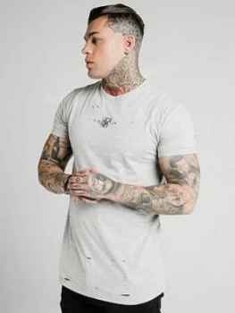 Image of SikSilk Distressed Box T-Shirt - Grey