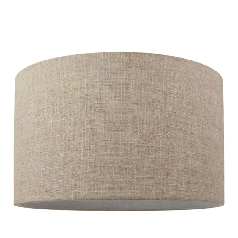 Image of Happy Homewares Oatmeal Linen Drum Lamp Shade in Light Beige Size: 16" Light Beige Unisex 16"