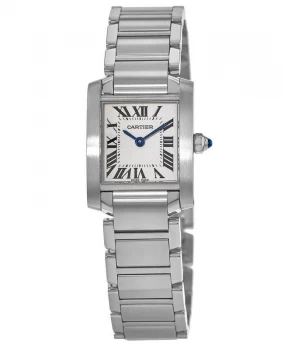Image of Cartier Tank Francaise Silver Dial Steel Womens Watch W51008Q3 W51008Q3