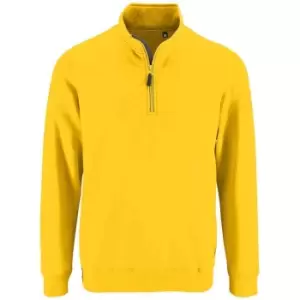 Image of SOLS Mens Stan Contrast Zip Neck Sweatshirt (S) (Gold)