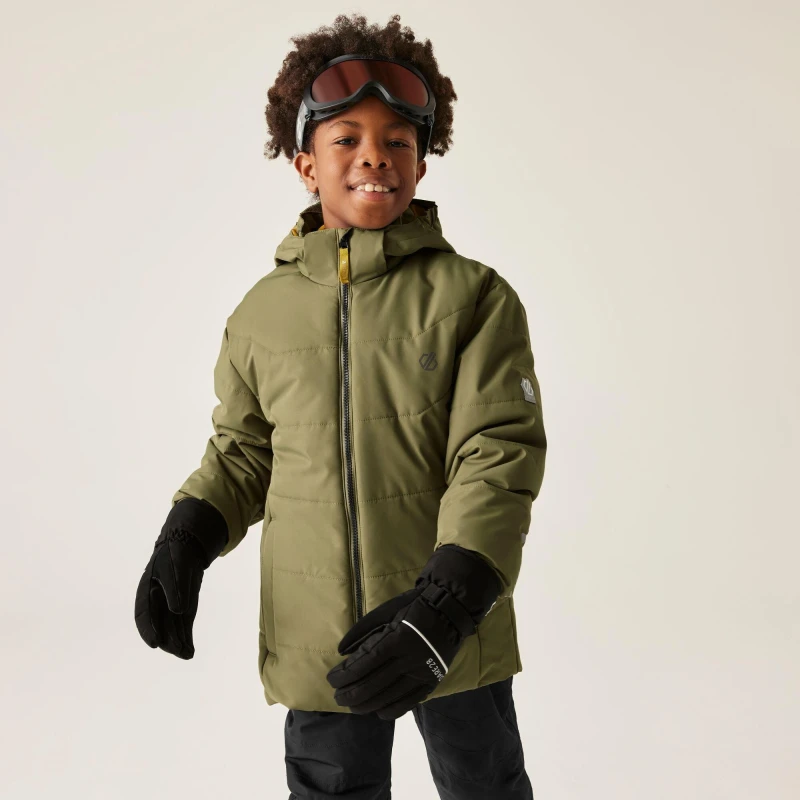 Image of Dare 2b Unisex Kids Explorer Recycled Polyester Ski Insulated Waterproof Jacket Olive Green unisex 7-8yrs