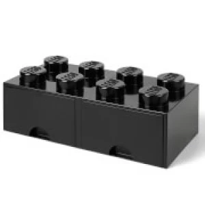 Image of LEGO Storage 8 Knob Brick - 2 Drawers Black