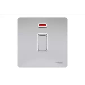 Image of Schneider USFP 20A Double Pole Switched & Neon White Insert Polished Chrome - GU2411WPC