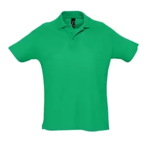 Image of SOLS Mens Summer II Pique Short Sleeve Polo Shirt (XXL) (Kelly Green)