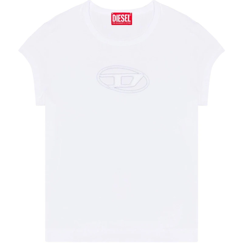Image of Diesel T-Angie Oval D T-Shirt - White White 6