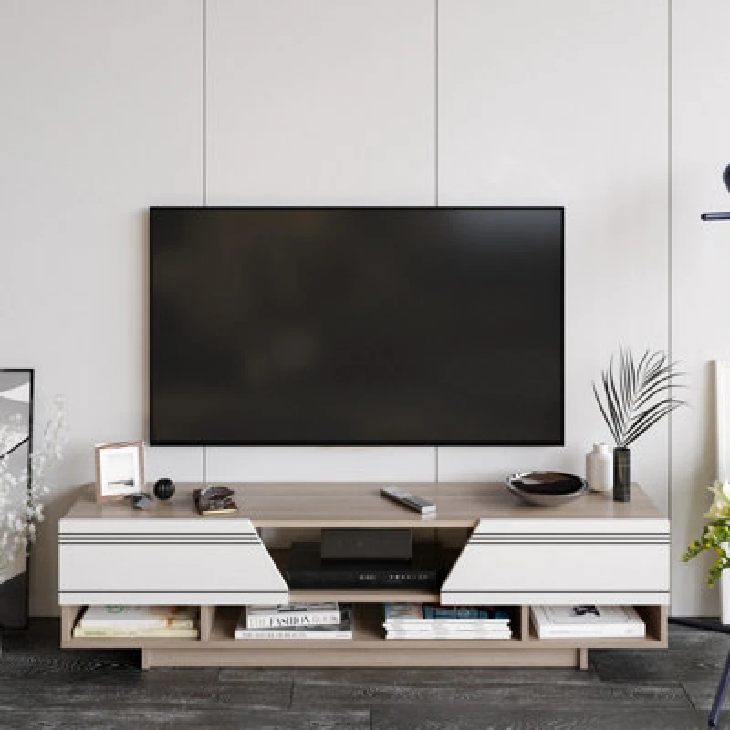 Image of DECOROTIKA Decorotika - Aspatria tv Unit for TVs up to 70'' - White and Cordoba ASP63TS03
