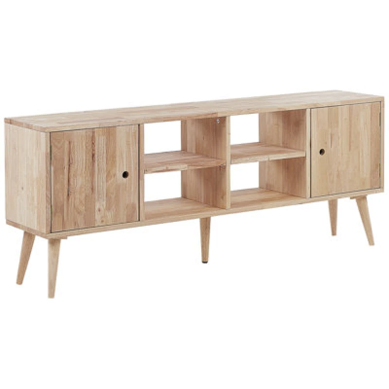 Image of Beliani TV Stand Chandler Wood Light Brown