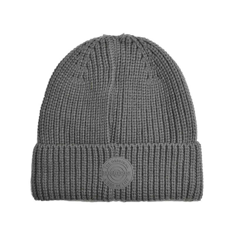 Image of Lambretta Mens Logo Fleece Beanie in Charcoal Charcoal Male One Size