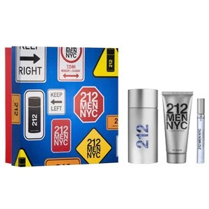 Image of Carolina Herrera 212 Men NYC Gift Set 100ml Eau De Toilet + 10ml Eau De Toilet + 100ml Aftershave Gel