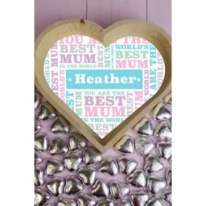 Image of Personalised Best Mum Large Chocolate Heart Tray