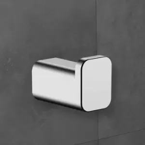 Image of Hansgrohe - AddStoris Single Robe Hook Chrome Bathroom Modern Wall Mount 41742000 - Silver