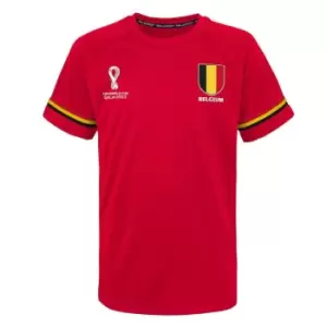 Image of Fifa World Cup Qatar 2022 Belgium Mens T-Shirt in Red