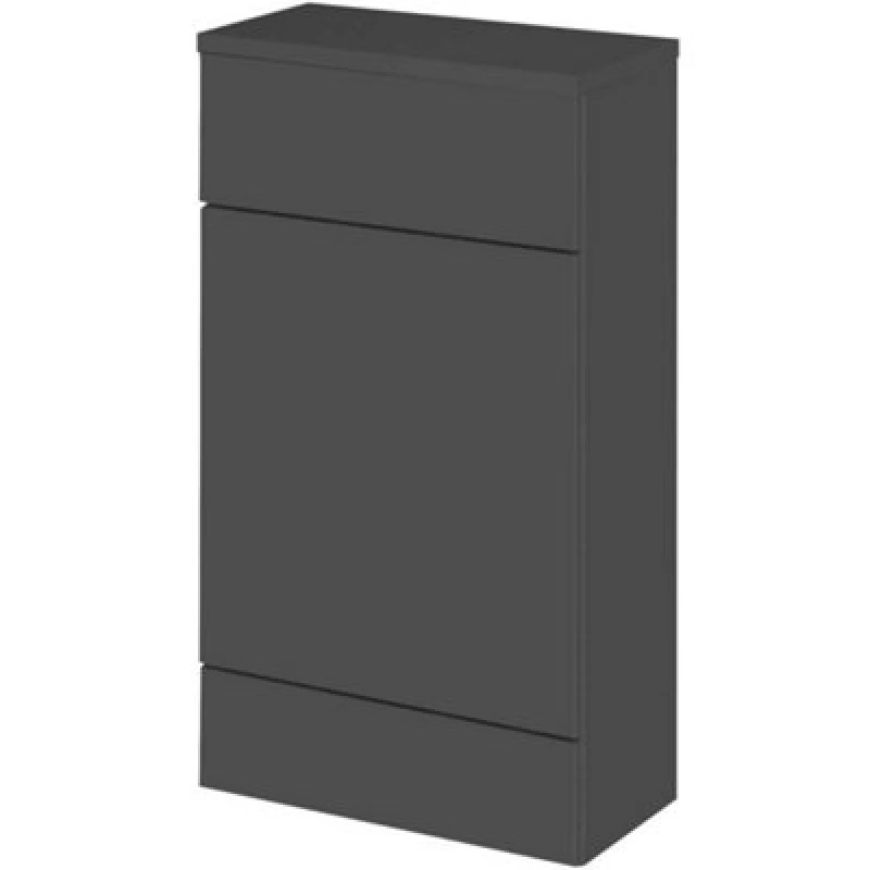 Image of Hudson Reed Fusion 500mm Compact Wc Unit & Top, Gloss Grey Mfc, Floor-Standing, Ready-Assembled, 5 Year Guarantee