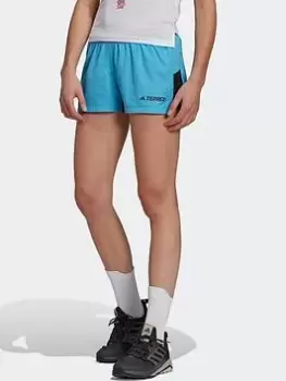 Image of adidas Terrex Trail Running Shorts, Blue Size XS Women
