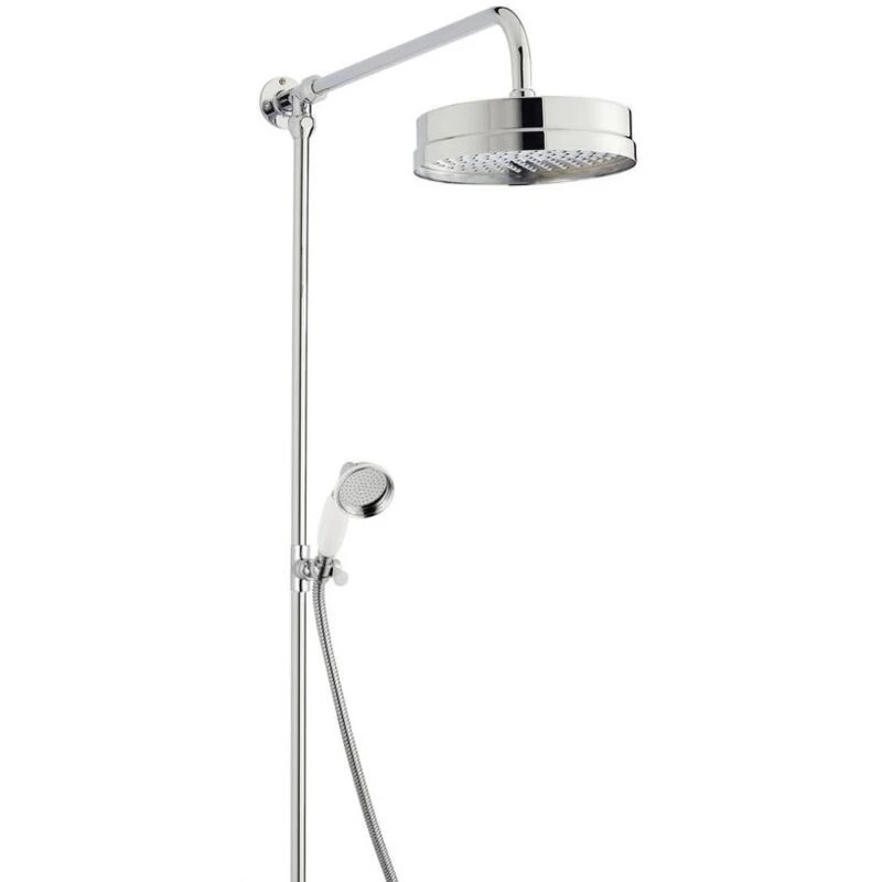 Image of HUDSON REED Hudson Reed Luxury Shower Riser Kit and Large Fixed Shower Head - Chrome a3606