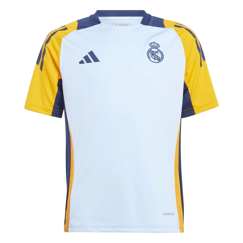 Image of adidas Real Madrid Tiro 24 Training Shirt 2024 2025 Juniors Licensed Short Sleeve T-Shirts 7-8 Years Blue 36515318175