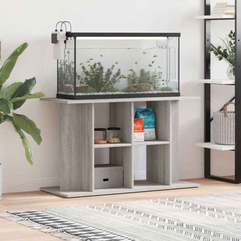 Image of VIDAXL Vidaxl - Aquarium Stand Grey Sonoma 100x40x60cm Engineered Wood 8720845417918