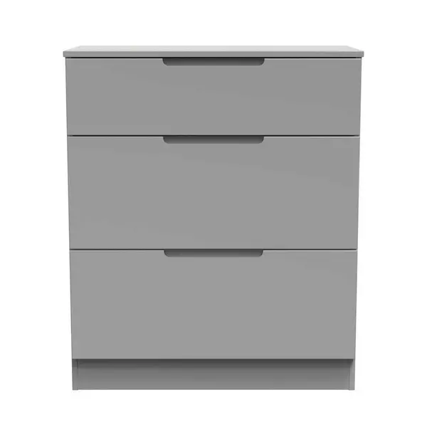 Image of Welcome Furniture Ready Assembled Milan 3 Drawer Deep Chest In Dusk Grey MIL049DGDG
