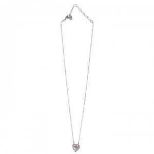 Image of Swarovski Sparkling Dc: Necklace Hrt Czwh/Cry/Rhs - Silver