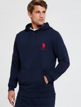 Image of U.S. Polo Assn. Player 3 Overhead Bb Hoodie - Navy, Size S, Men