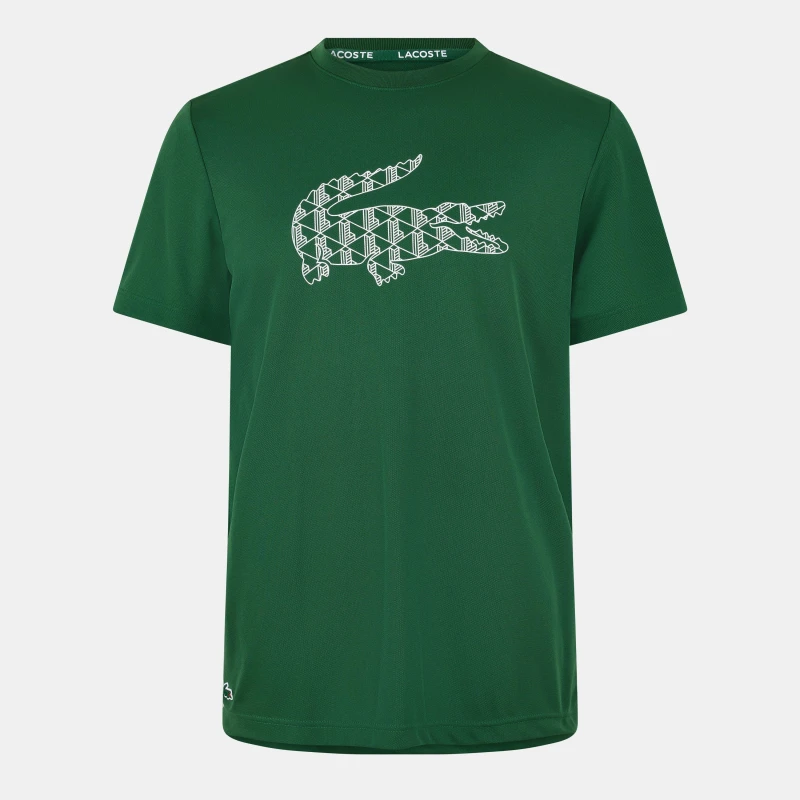 Image of Lacoste Croc Performance Crew T-Shirt Green male M