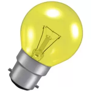Image of Crompton Lamps 25W Golfball B22 Dimmable Harlequin Yellow Translucent