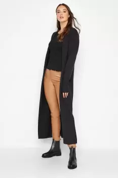 Image of Tall Womens Black Long Sleeve Maxi Cardigan